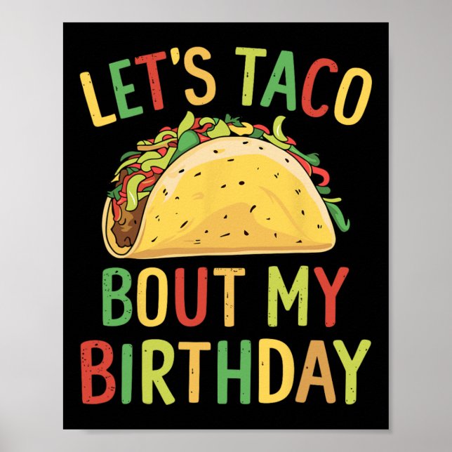 Affiche Cinco De Mayo Taco Bout My Birthday Mexican (Devant)