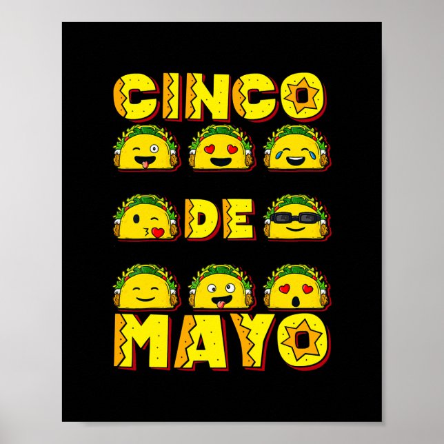 Affiche Cinco de Mayo Taco Funny Boys Hommes Cuisine mexic (Devant)