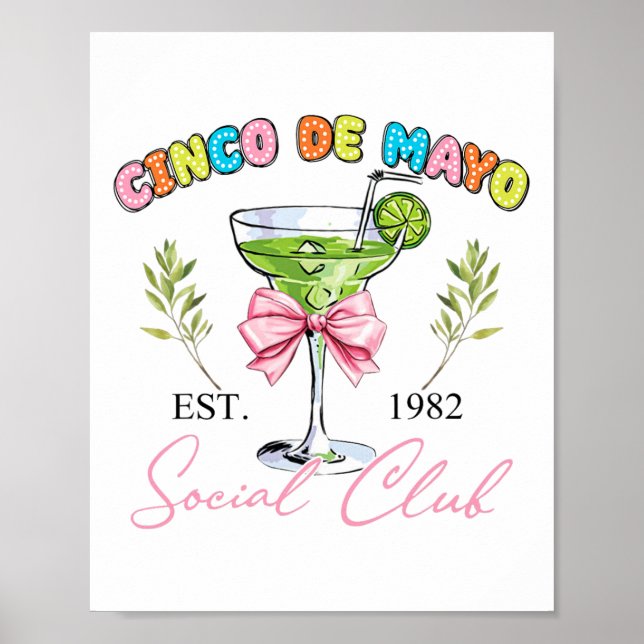 Affiche Cinco De Mayo Tequila Coquette Social Club Mexicai (Devant)
