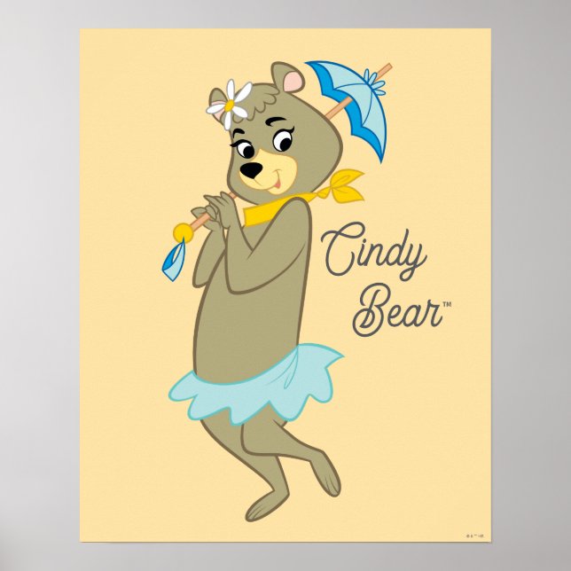 Affiche Cindy Bear tenant le parasol (Devant)