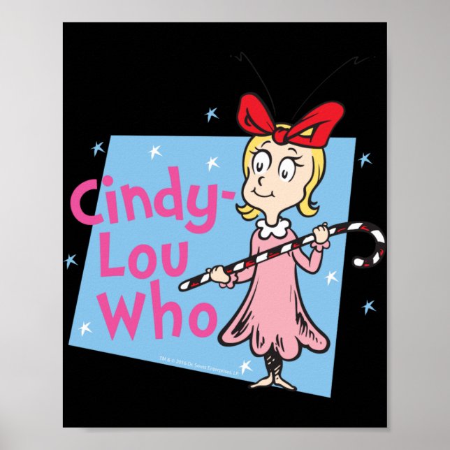 Affiche Cindy Lou Who Candy Cane T Shirt  (Devant)