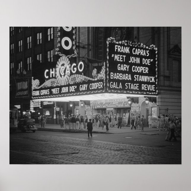 Affiche Cinéma de Chicago, 1941. Photo ancienne (Devant)