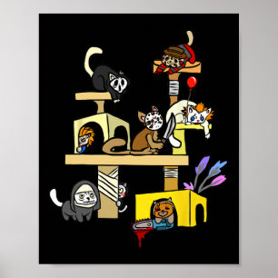 Affiche Cinéma D'Horreur Cadeaux De Chat Pour Amoureux de