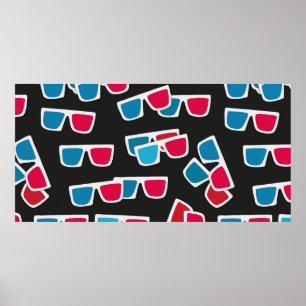 Affiche Cinéma, lunettes 3d motif, sans soudure.