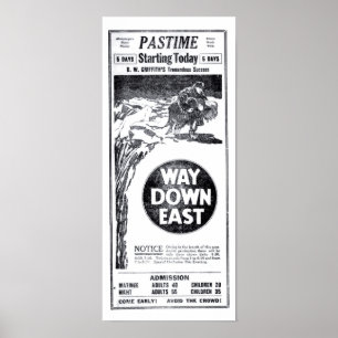 Affiche Cinéma muet 1922 de Lillian Gish Richard