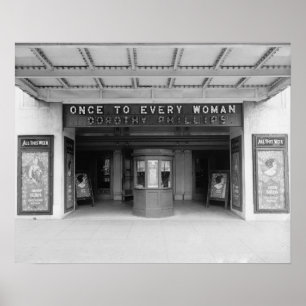 Affiche Cinéma Rialto, 1920. Photo ancienne