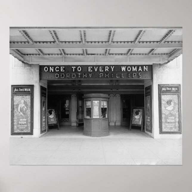 Affiche Cinéma Rialto, 1920. Photo ancienne (Devant)