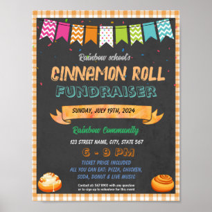 Affiche Cinnamon Roll modèle de l'événement scolaire de co