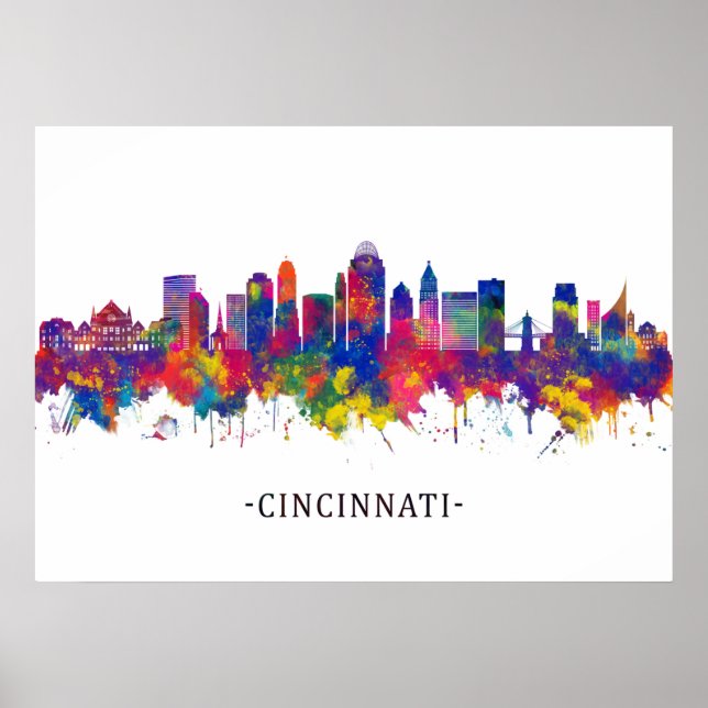 Affiche Cinnati Ohio Skyline (Devant)