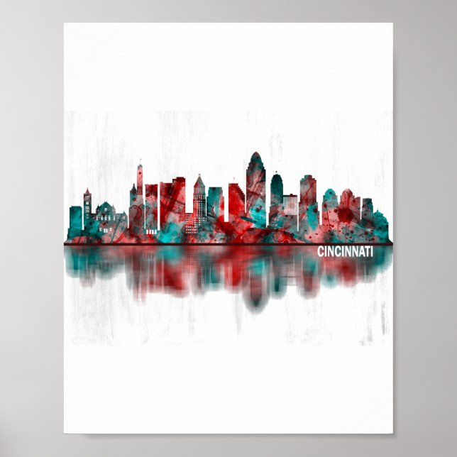 Affiche Cinnati Ohio Skyline (Devant)