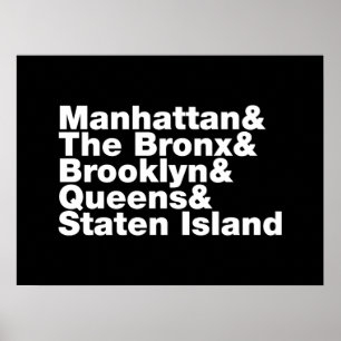 Affiche Cinq Boroughs ~ New York