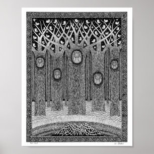 Affiche Cinq Chouettes