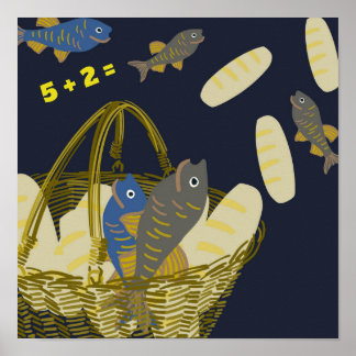 Affiche Cinq Lots, deux poissons