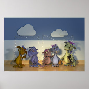 Affiche Cinq petits dragons