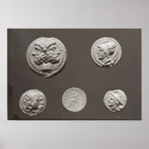 Affiche Cinq pièces de monnaie