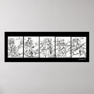 Affiche Cinq rameurs