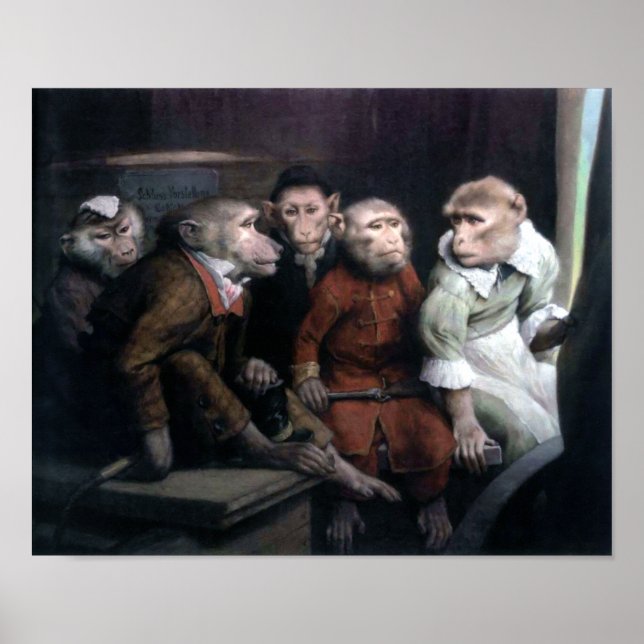 Affiche Cinq singes fantaisistes (Devant)