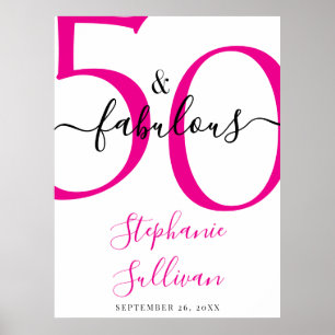 Affiche Cinquante ans et Fabuleuse Fête d'anniversaire ros