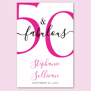 Affiche Cinquante ans et Fabuleuse Fête d'anniversaire ros
