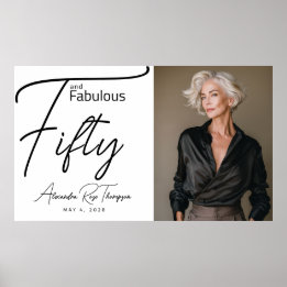 Affiche Cinquante ans et Fabuleux Photo 50e Anniversaire