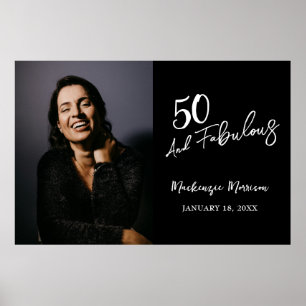Affiche Cinquante ans et Fabuleux Photo 50e Anniversaire