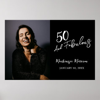 Affiche Cinquante ans et Fabuleux Photo 50e Anniversaire