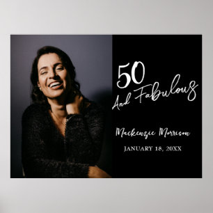 Affiche Cinquante ans et Fabuleux Photo 50e Anniversaire