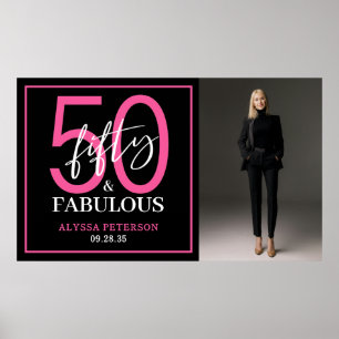 Affiche Cinquante ans et Fabuleux Photo 50e Anniversaire