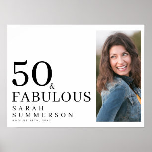 Affiche Cinquante ans et Fabuleux Photo 50e Anniversaire