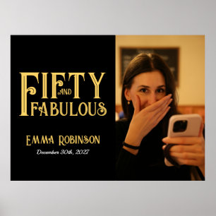 Affiche Cinquante ans et Fabuleux Photo 50e Anniversaire