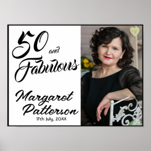 Affiche Cinquante ans et Fabuleux Photo 50e Anniversaire