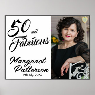Affiche Cinquante ans et Fabuleux Photo 50e Anniversaire