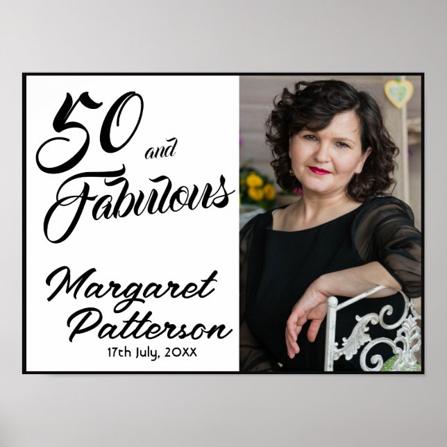 Affiche Cinquante ans et Fabuleux Photo 50e Anniversaire (Devant)