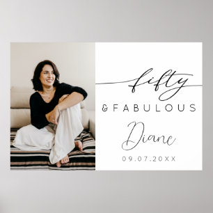 Affiche Cinquante ans et Fabuleux Photo 50e Anniversaire 