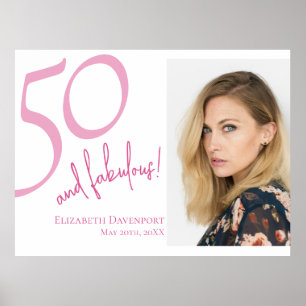 Affiche Cinquante ans et Fabuleux Photo 50e Anniversaire