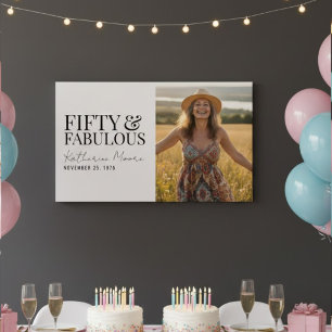 Affiche Cinquante ans et Fabuleux Photo 50e Anniversaire