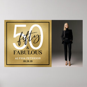 Affiche Cinquante ans et Fabuleux Photo Fête d'anniversair