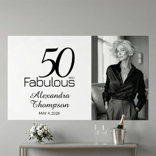Affiche Cinquante ans et Fabuleux Photo Fête d'anniversair