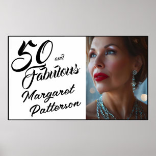 Affiche Cinquante ans et Fabuleux Photo Fête d'anniversair