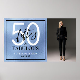Affiche Cinquante ans et Fabuleux Photo Fête d'anniversair