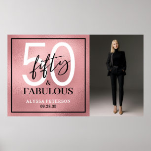 Affiche Cinquante ans et Fabuleux Photo Fête d'anniversair