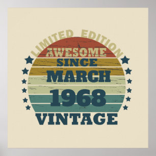 Affiche Cinquante-cinq personnalisé vintage 55e anniversai