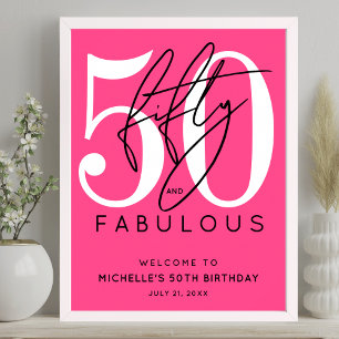 Affiche Cinquante Enseigne de Bienvenue pour un 50e Annive