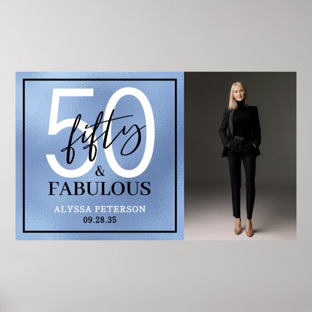Affiche Cinquante & Fabuleux Bleu Poussiéreux Écriture Pho (Devant)