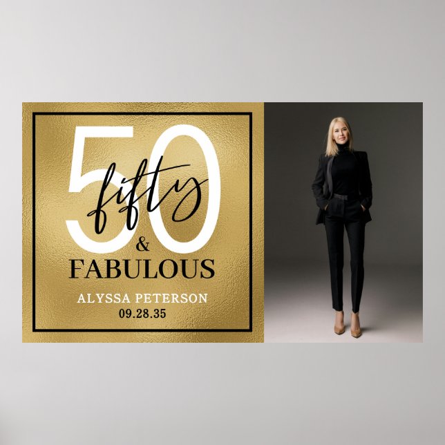 Affiche Cinquante & Incroyable Or Script 50e Anniversaire  (Devant)