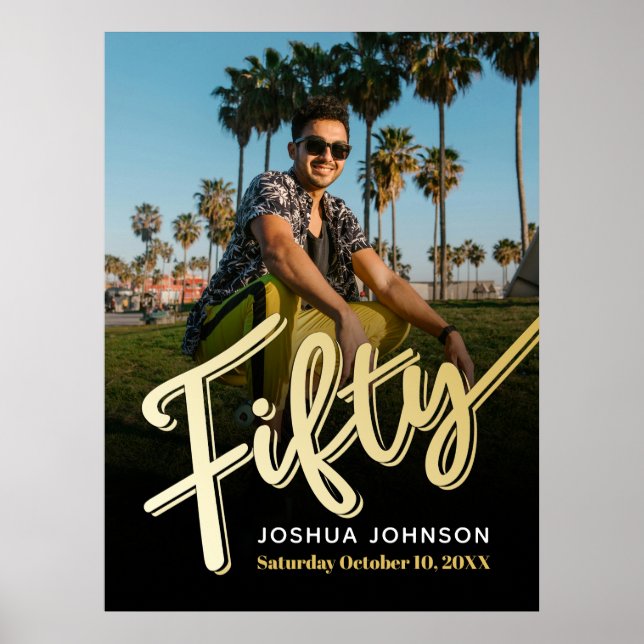 Affiche Cinquante or noir photo 50e anniversaire (Devant)