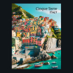 Affiche Cinque Terre, Italie - Photo personnalisable<br><div class="desc">Apportez la beauté époustouflante de la Riviera italienne dans votre maison avec cette magnifique affiche des Cinque Terre. Doté d'une photographie vibrante des villages emblématiques aux couleurs pastel perchés de manière spectaculaire sur les falaises côtières, ce poster capture l'essence de l'un des endroits les plus pittoresques d'Italie. L'image présente les...</div>