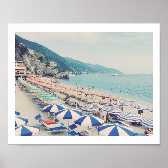 Affiche Cinque Terre Italie Plage Vintage Photo Voyage (Devant)