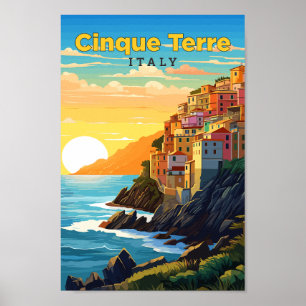 Affiche Cinque Terre Italie Travel Art Vintage