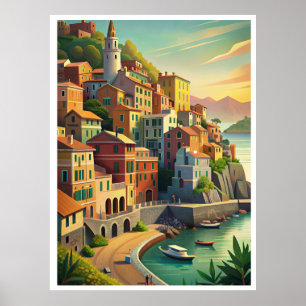 Affiche Cinque Terre Italie Vintage voyage